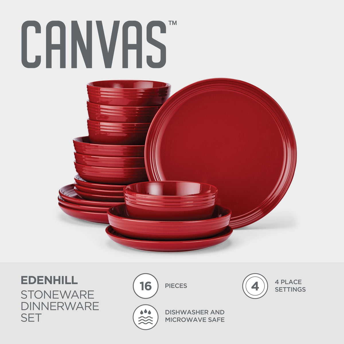 Dining & Entertaining, 16-pc, Red - Item 0006495 J5