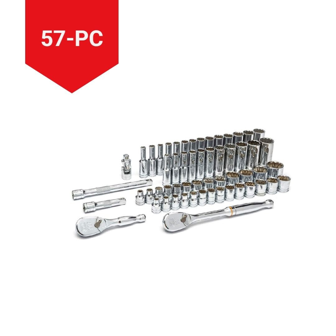 Socket Sets, 8-in, 57-pc - Item 0004401 J6