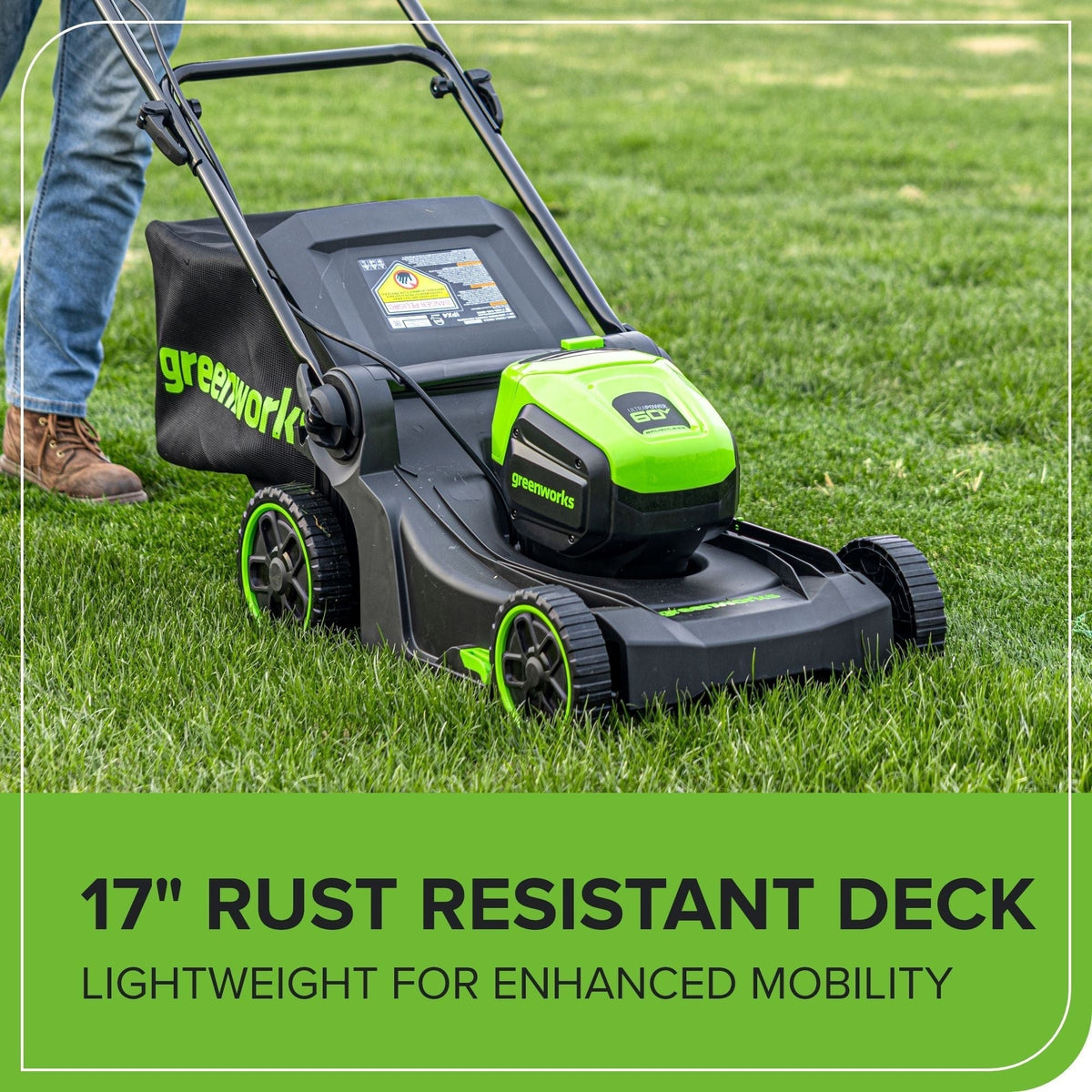 Cordless Lawn Mowers, 60V, 17-in, 4.0 Ah - Item 0002989 I4