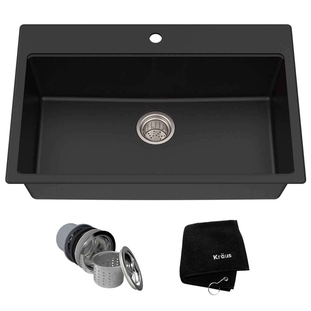 Kitchen Sinks & Faucets, 31x20x9, Black - Item 0008545 K1