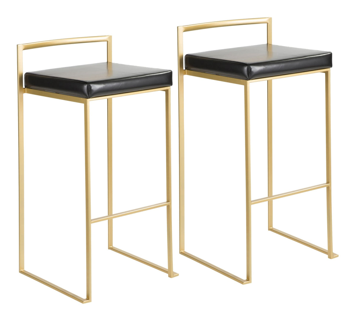 Kitchen & Dining Room Furniture, 2-Piece, Leather, Black, Gold - Item 0008524 A7