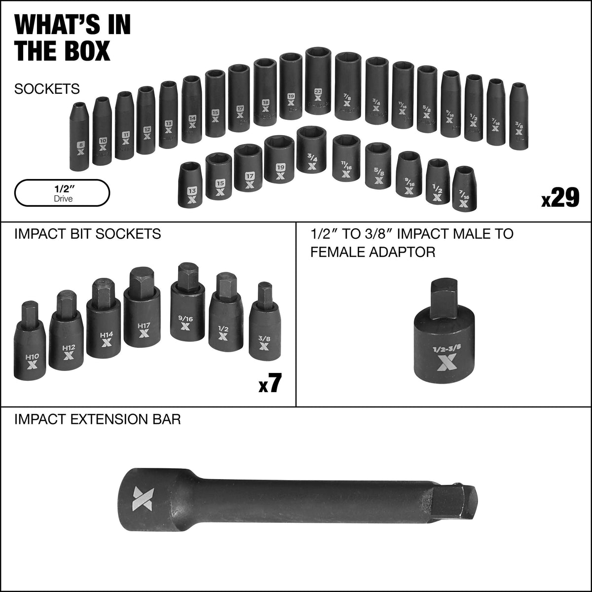 Socket Sets, 2-in, 38-pc - Item 0004296 E6