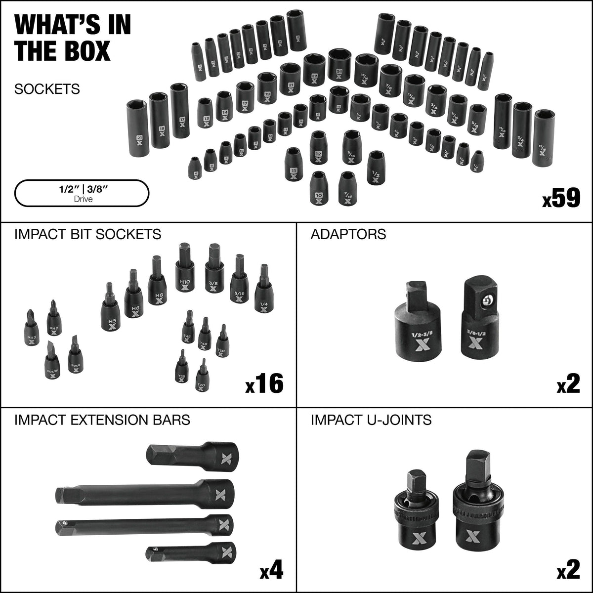 Socket Sets, 8-in, 2-in, 83-pc - Item 0004331 Q3