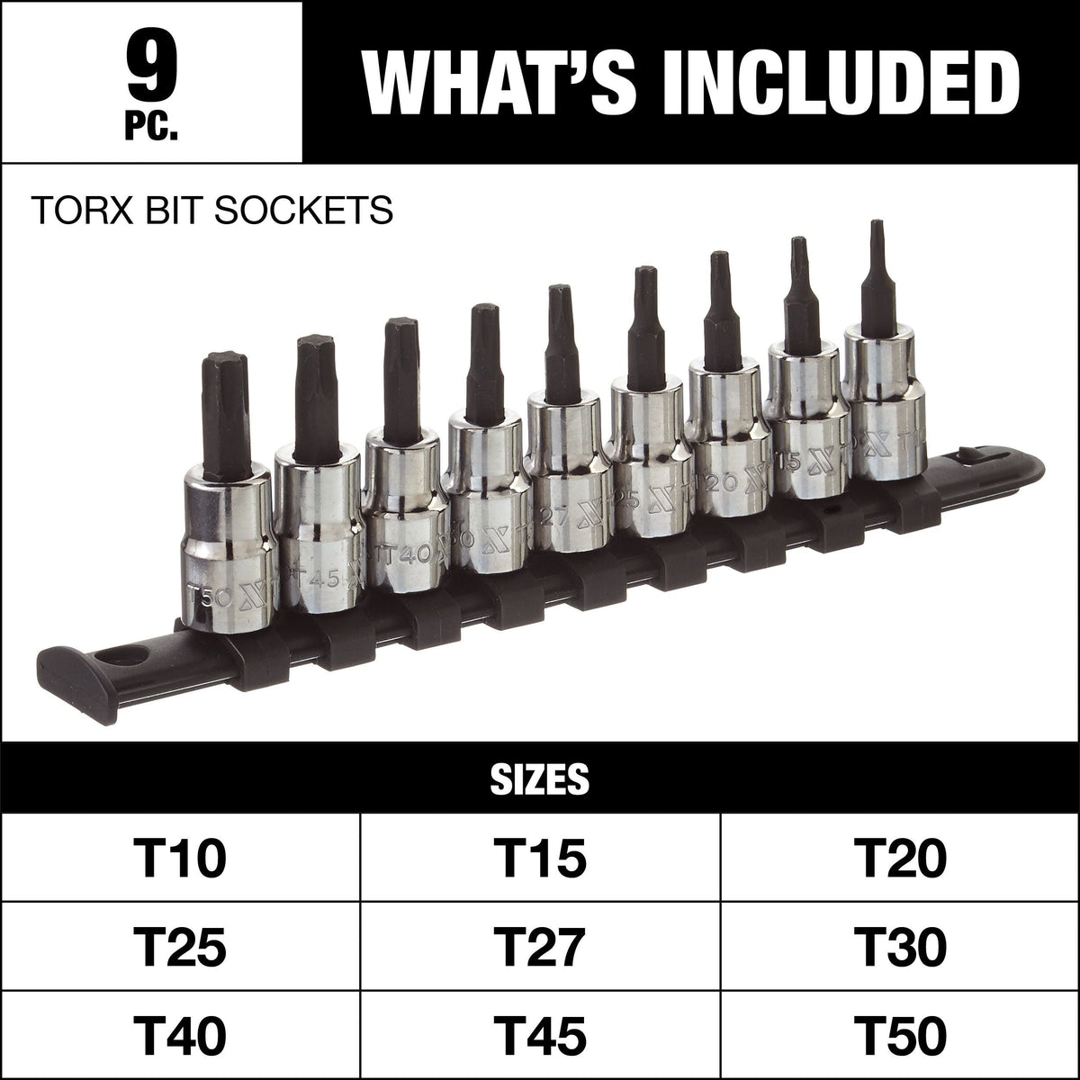Socket Sets, 9-pc - Item 0004323 I7