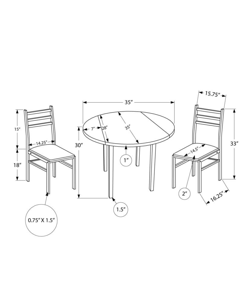 Kitchen & Dining Room Furniture, 3-pc - Item 0008450 U4