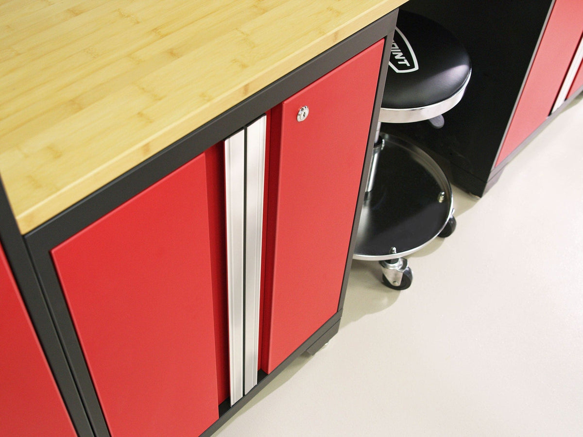 Tool Chests Cabinets and Accessories, 48-in, 18-in, 76.75-in, 5-pc, Stainless Steel, Black, Red - Item 0004438 H1