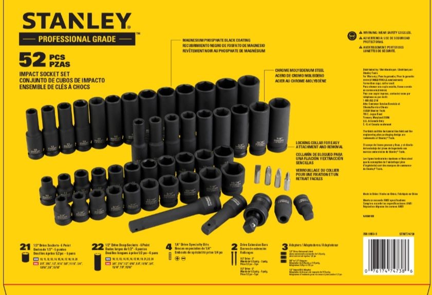Socket Sets, 2-in, 52-pc - Item 0004375 R1
