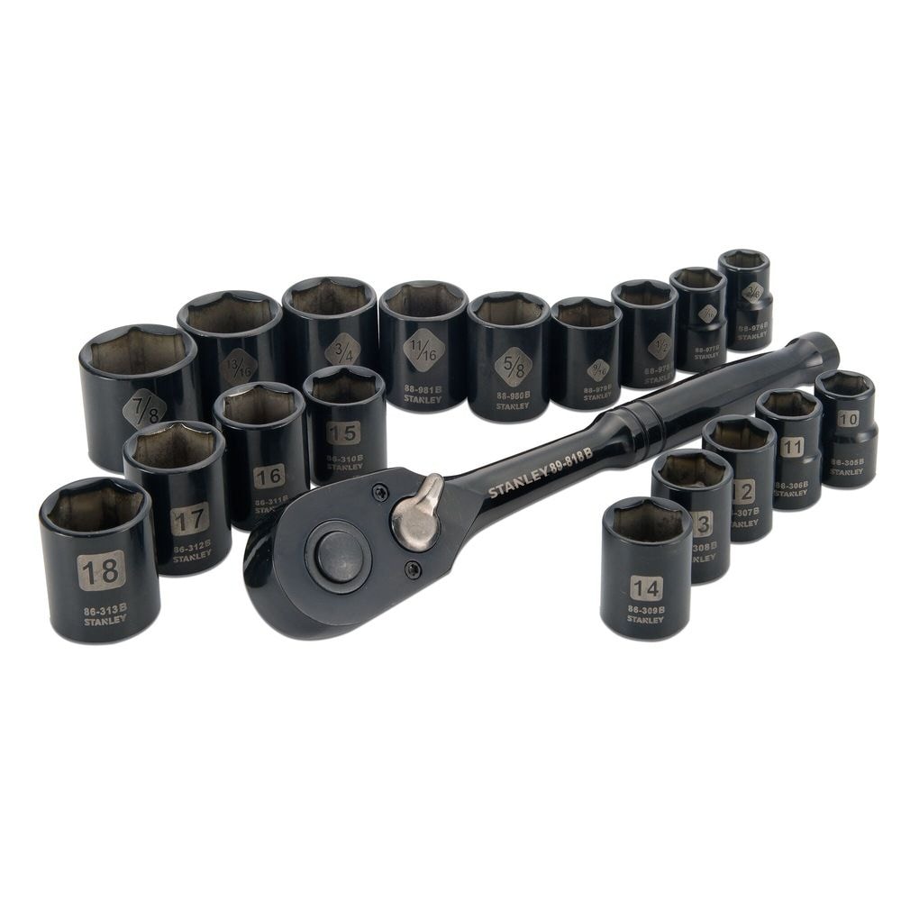 Socket Sets, 19-pc, Black - Item 0004313 T3