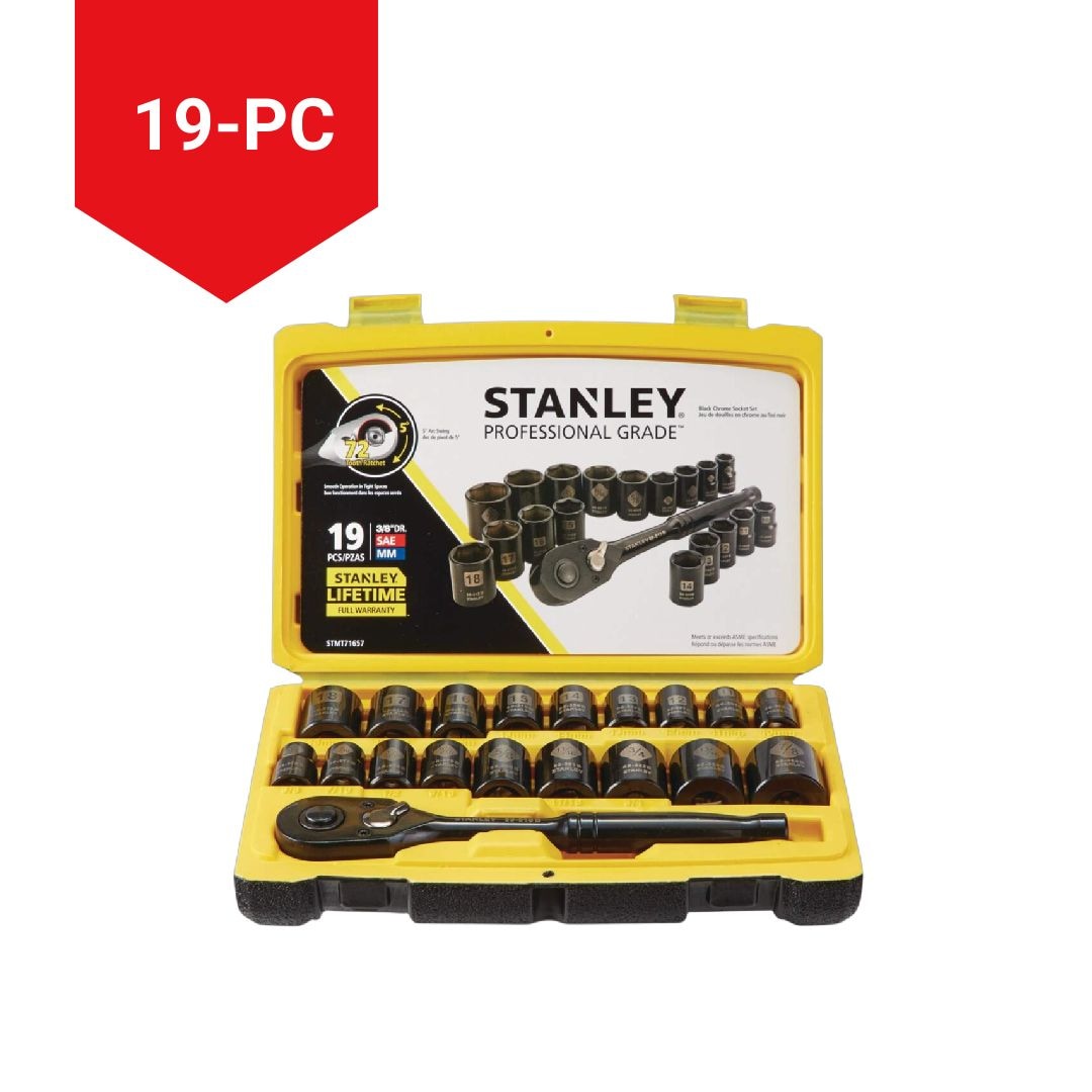 Socket Sets, 19-pc, Black - Item 0004313 T3