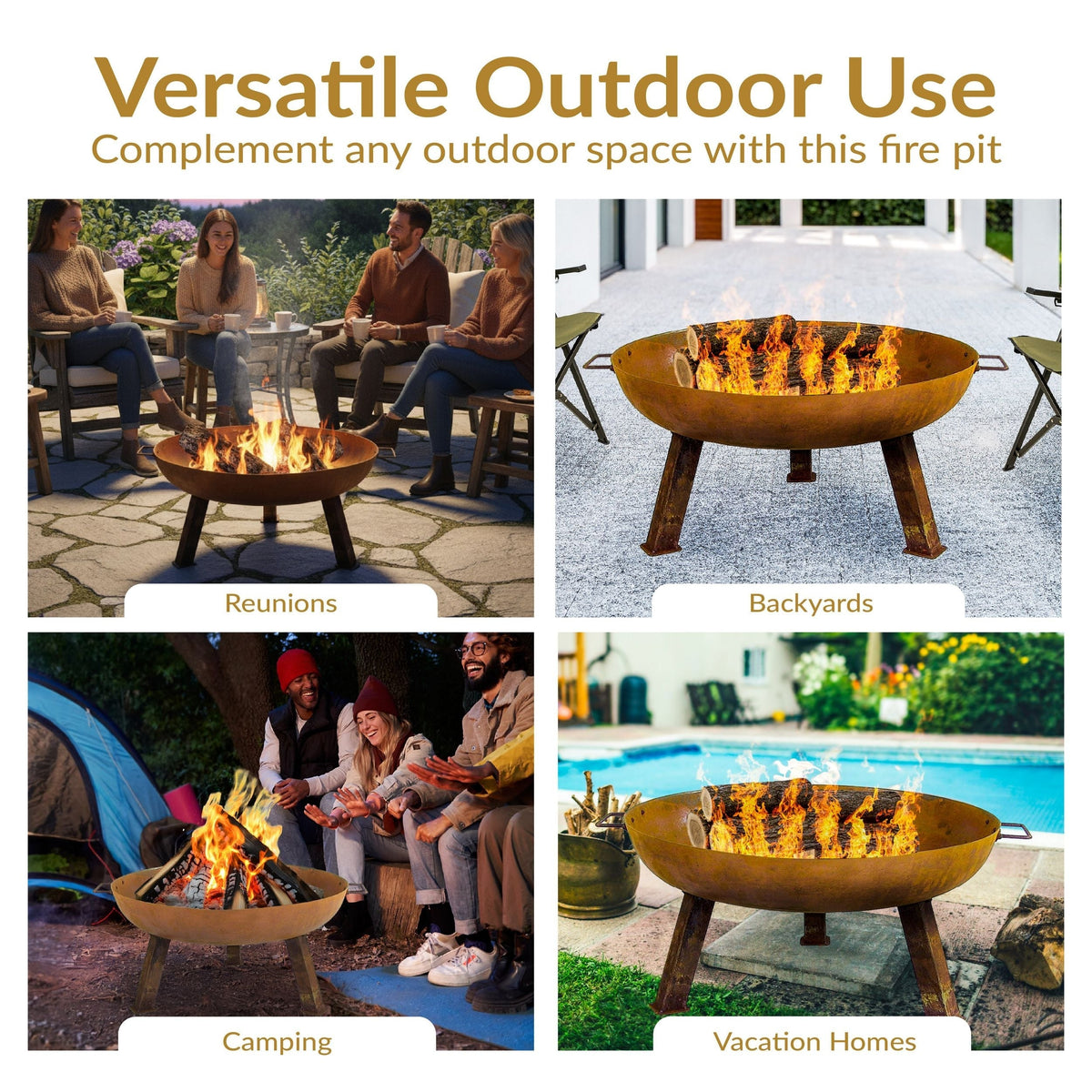 Firepits and Fire Bowls, 30-in, Cast Iron - Item 0003952 L9