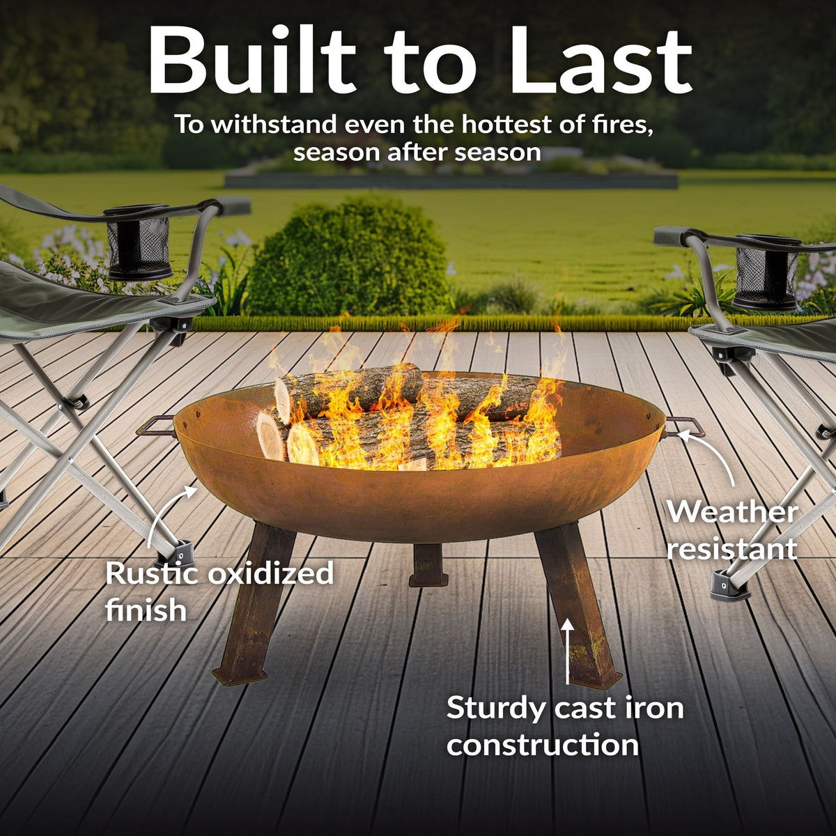 Firepits and Fire Bowls, 30-in, Cast Iron - Item 0003952 L9