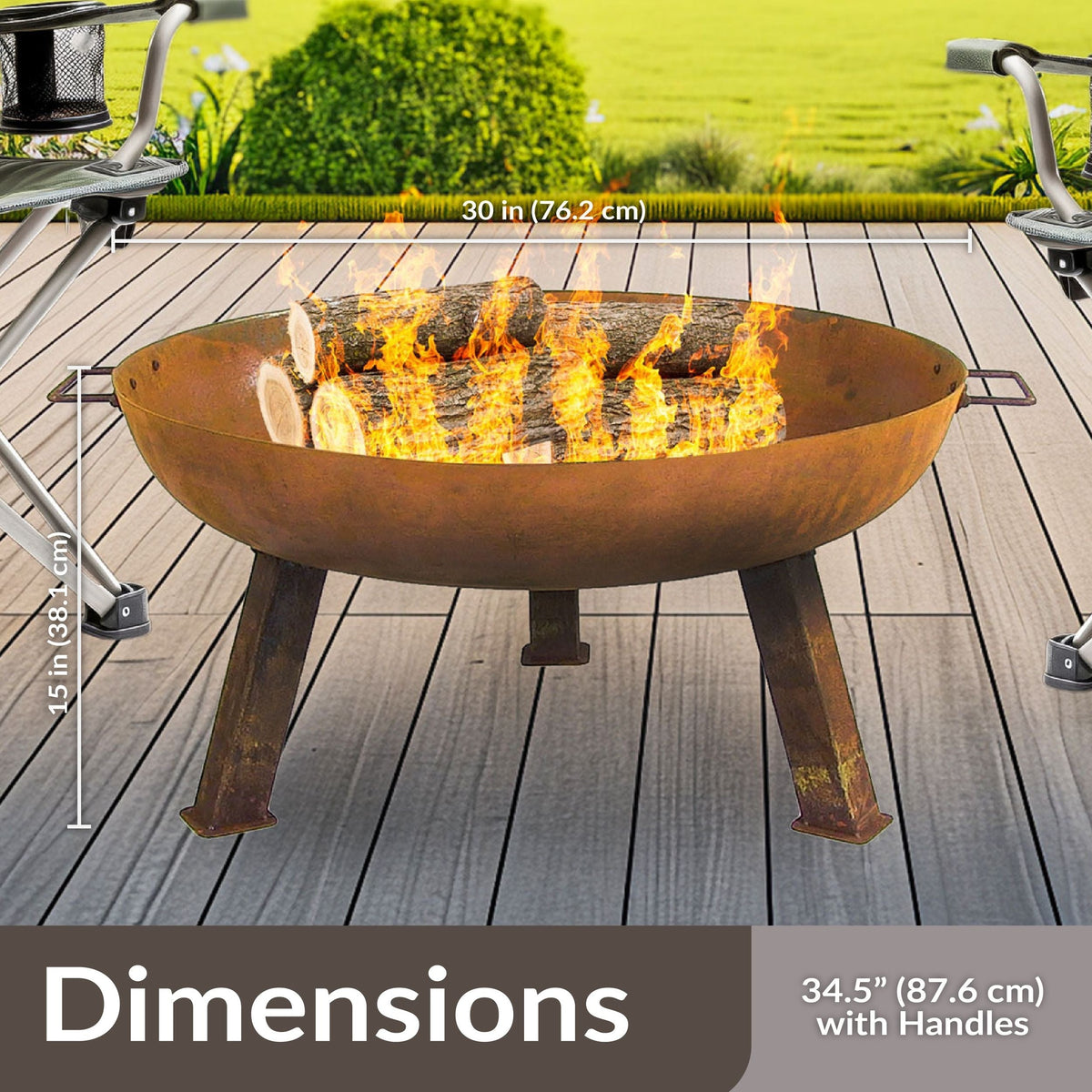 Firepits and Fire Bowls, 30-in, Cast Iron - Item 0003952 L9