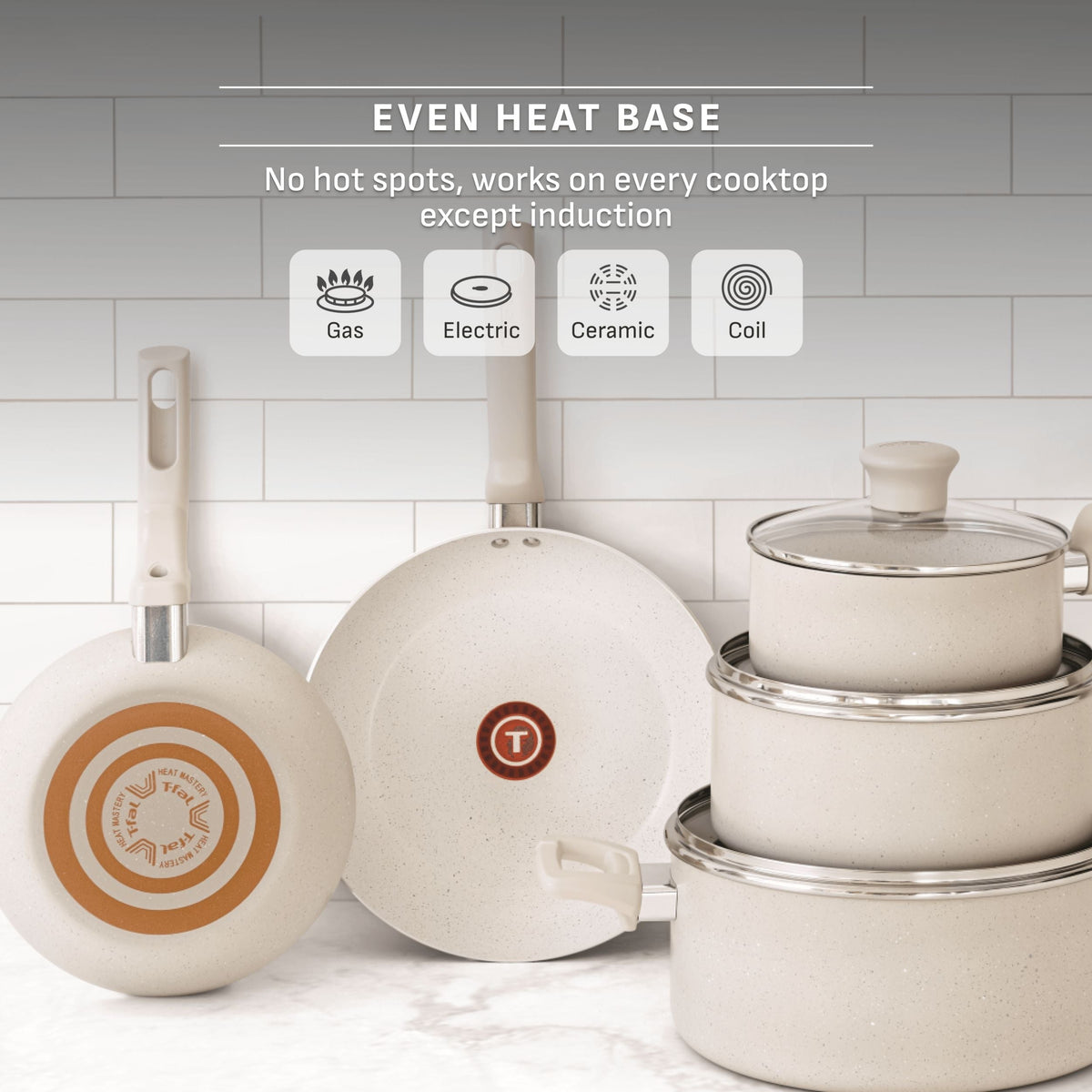 Cookware Sets, 10-Piece, Non-stick, Beige - Item 0008294 I7