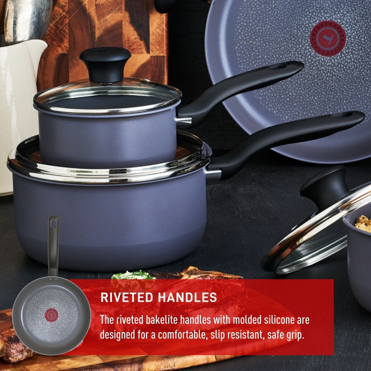 Cookware Sets, 10-pc, Non-stick, Grey - Item 0008299 E5