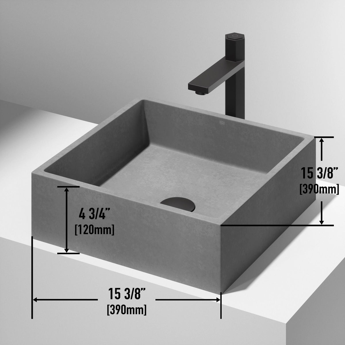 Bathroom Sinks, 15x15, Grey - Item 0002101 A2
