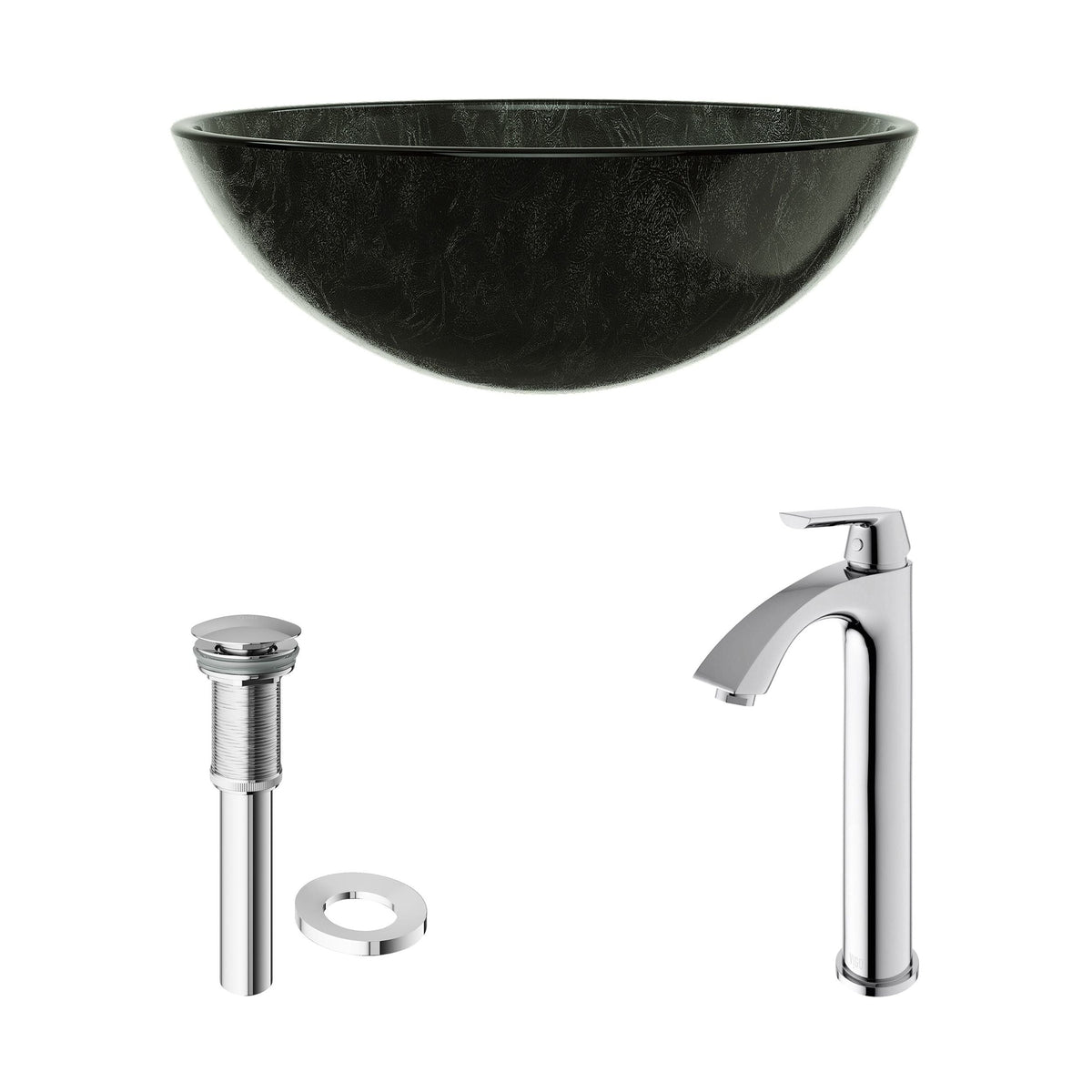 Bathroom Sinks, Glass, Grey - Item 0002088 U8