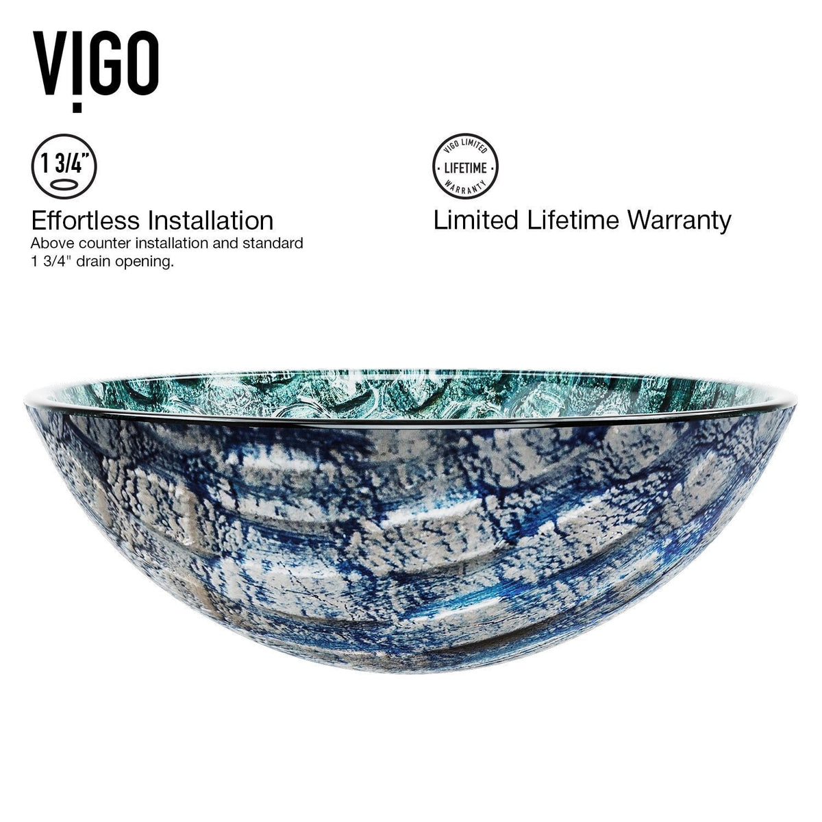 Bathroom Sinks, Glass, Blue - Item 0002094 Z5