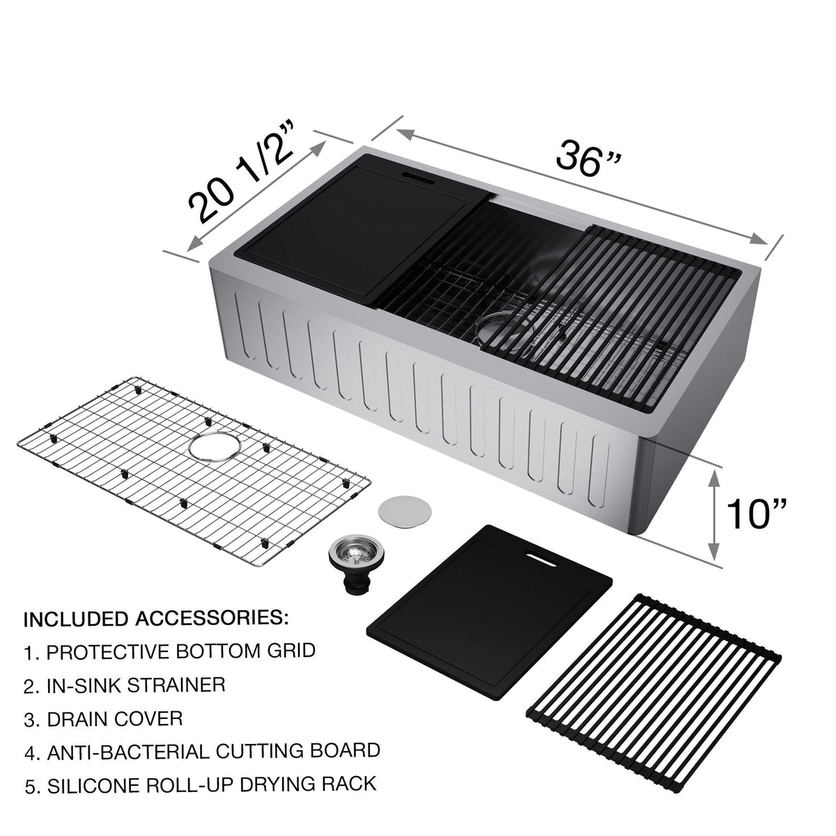 Kitchen Sinks & Faucets, 36-in, 21-in - Item 0008839 G7