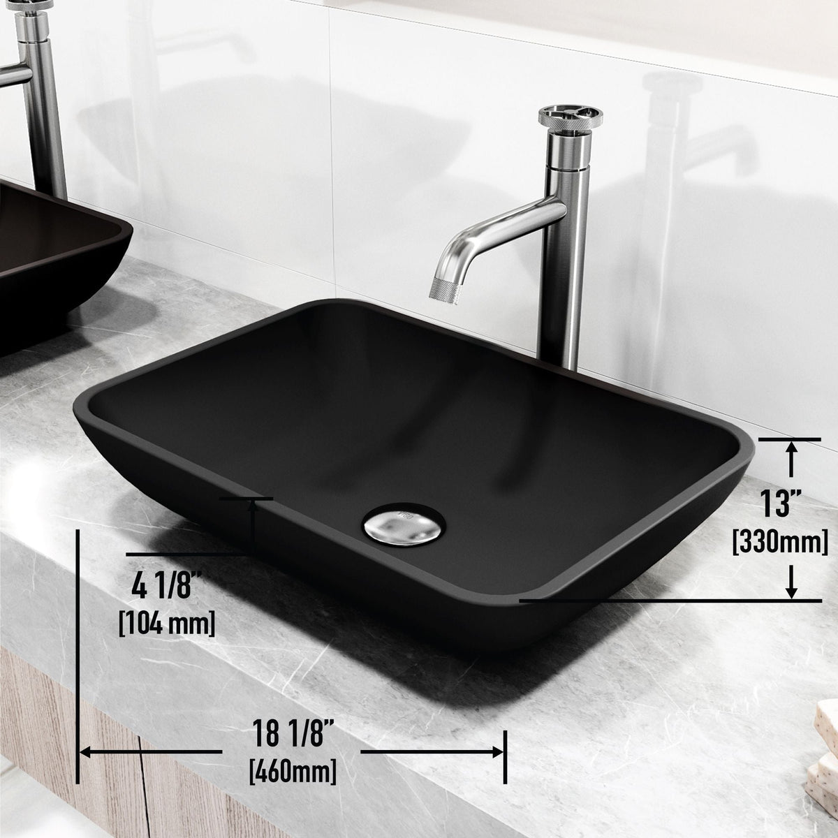 Bathroom Sinks, Glass, Black - Item 0002075 M7