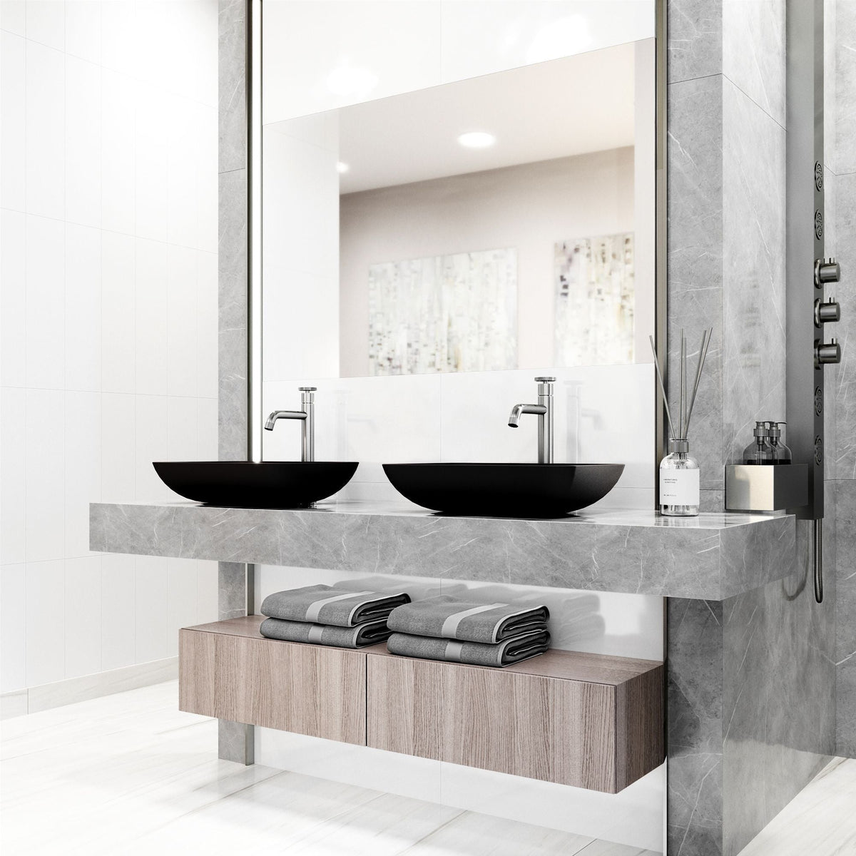 Bathroom Sinks, Glass, Black - Item 0002075 M7