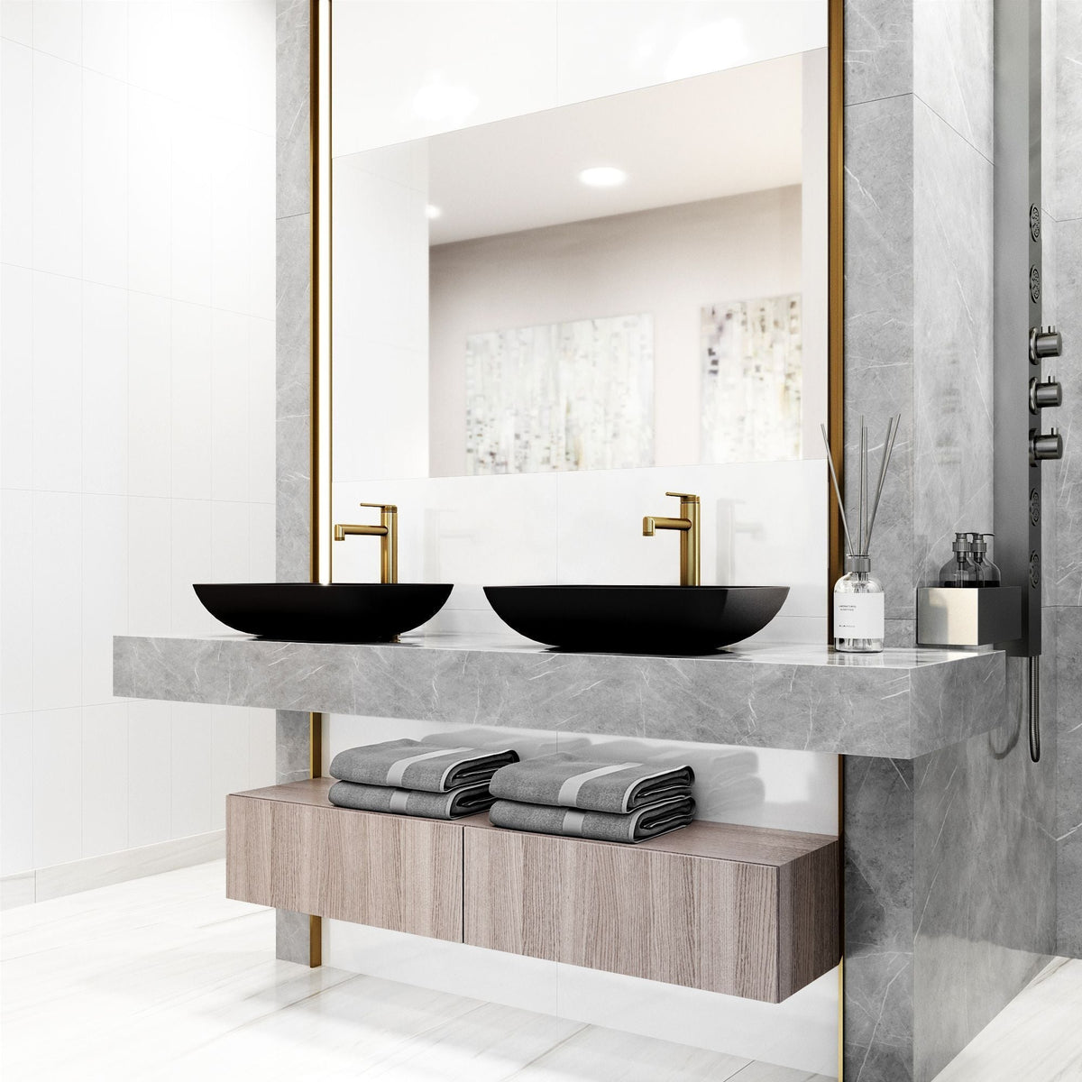 Bathroom Sinks, Glass, Black - Item 0002076 W3