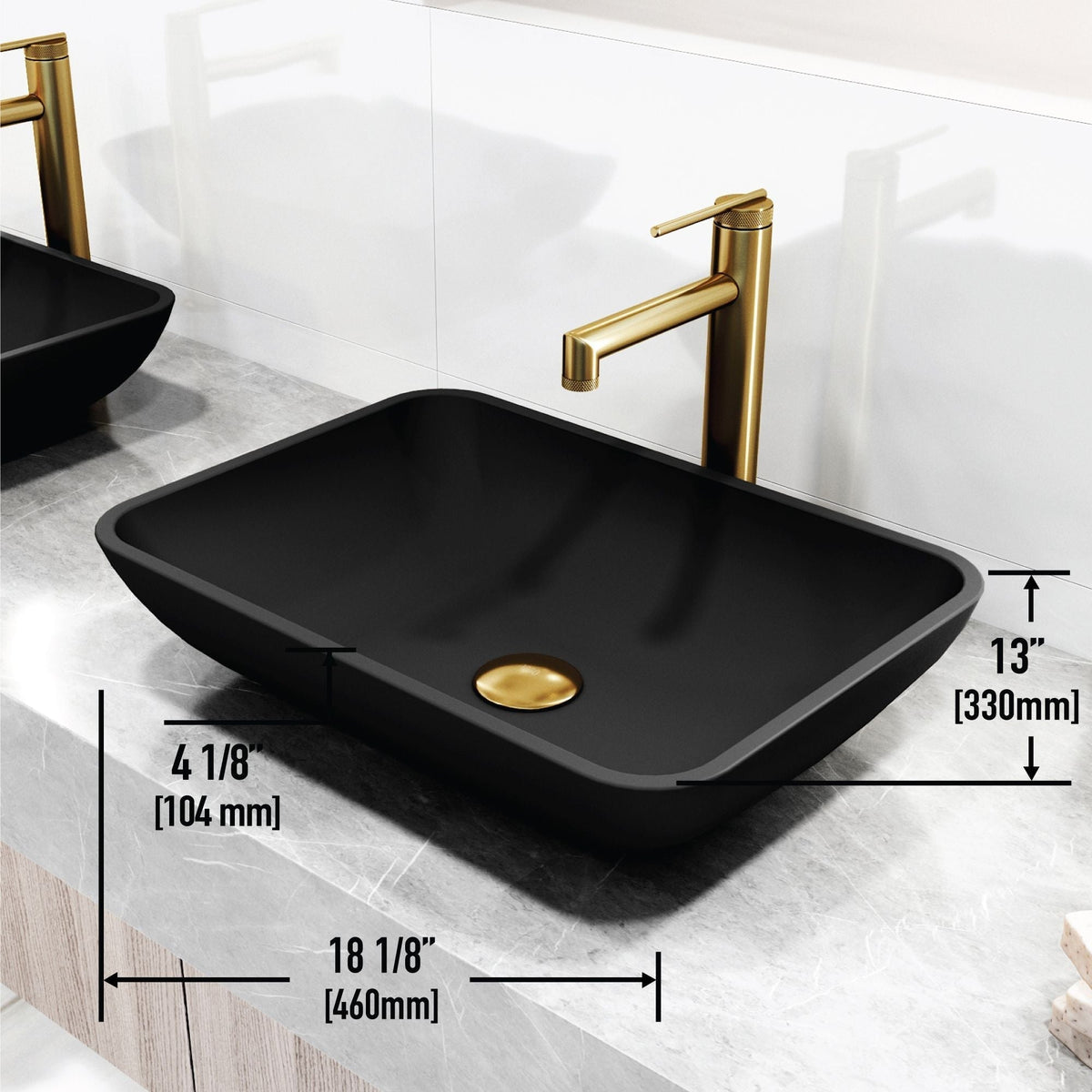 Bathroom Sinks, Glass, Black - Item 0002076 W3
