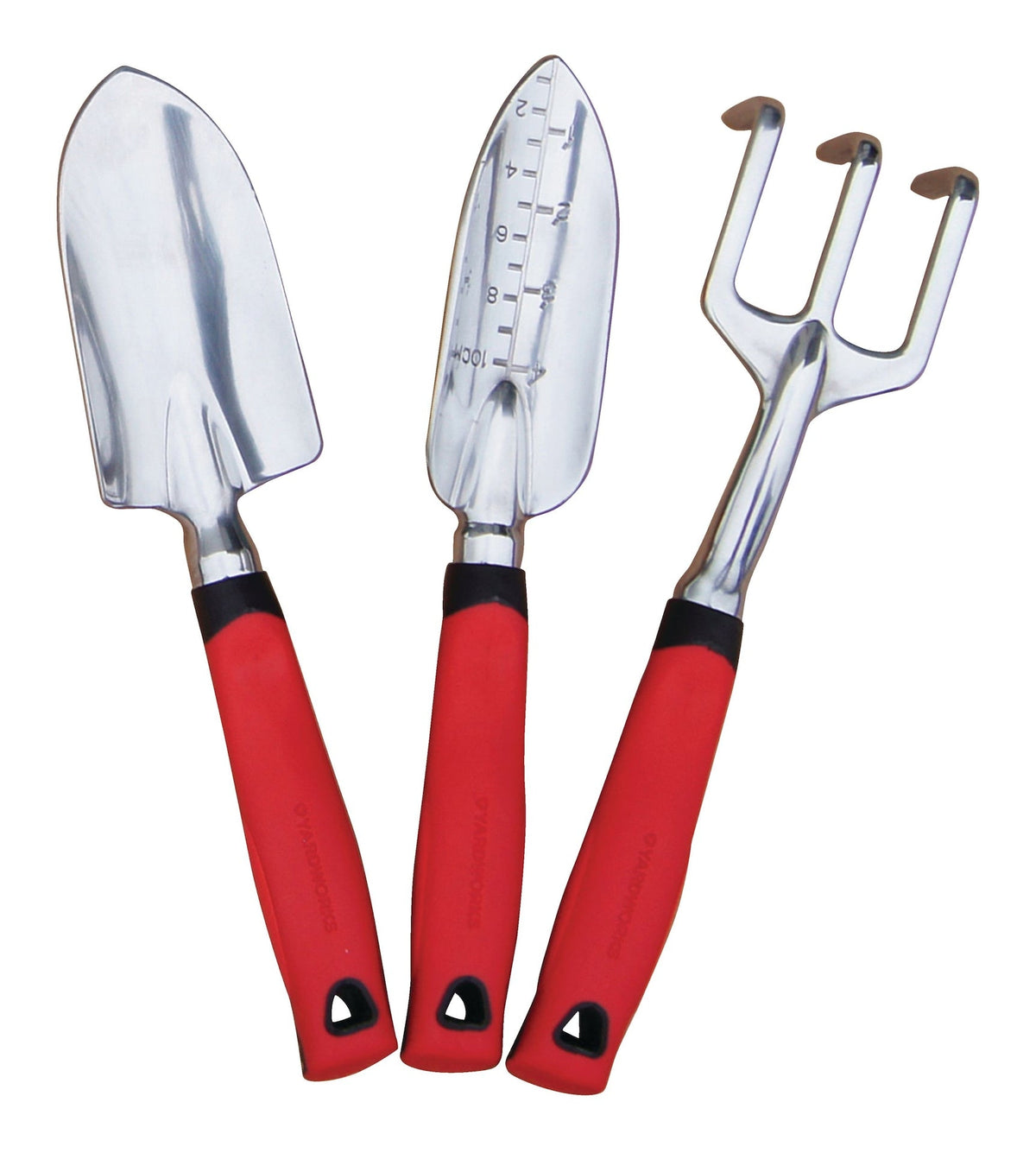 Gardening Tools, 3-pc, Aluminium, Rubber, Assorted Colours - Item 0003596 O2
