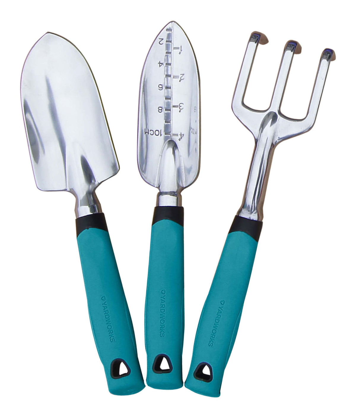 Gardening Tools, 3-pc, Aluminium, Rubber, Assorted Colours - Item 0003596 O2