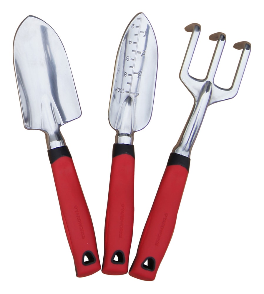 Gardening Tools, 3-pc, Aluminium, Rubber, Assorted Colours - Item 0003596 O2