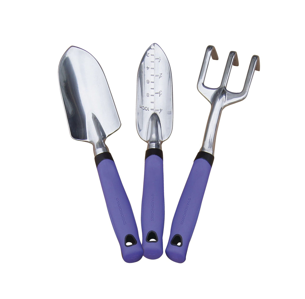 Gardening Tools, 3-pc, Aluminium, Rubber, Assorted Colours - Item 0003596 O2