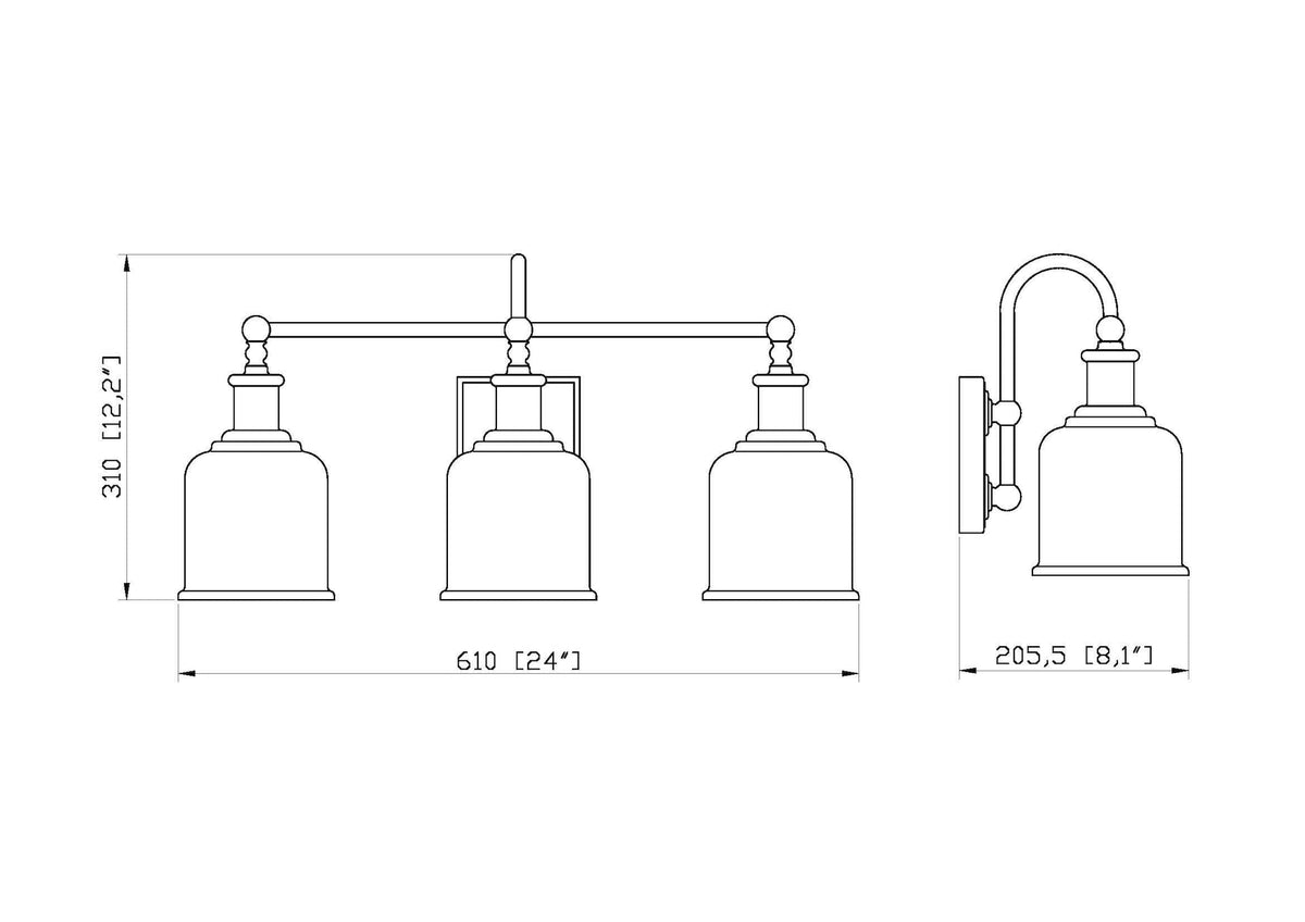 Vanity Lights, Black - Item 0001988 V9