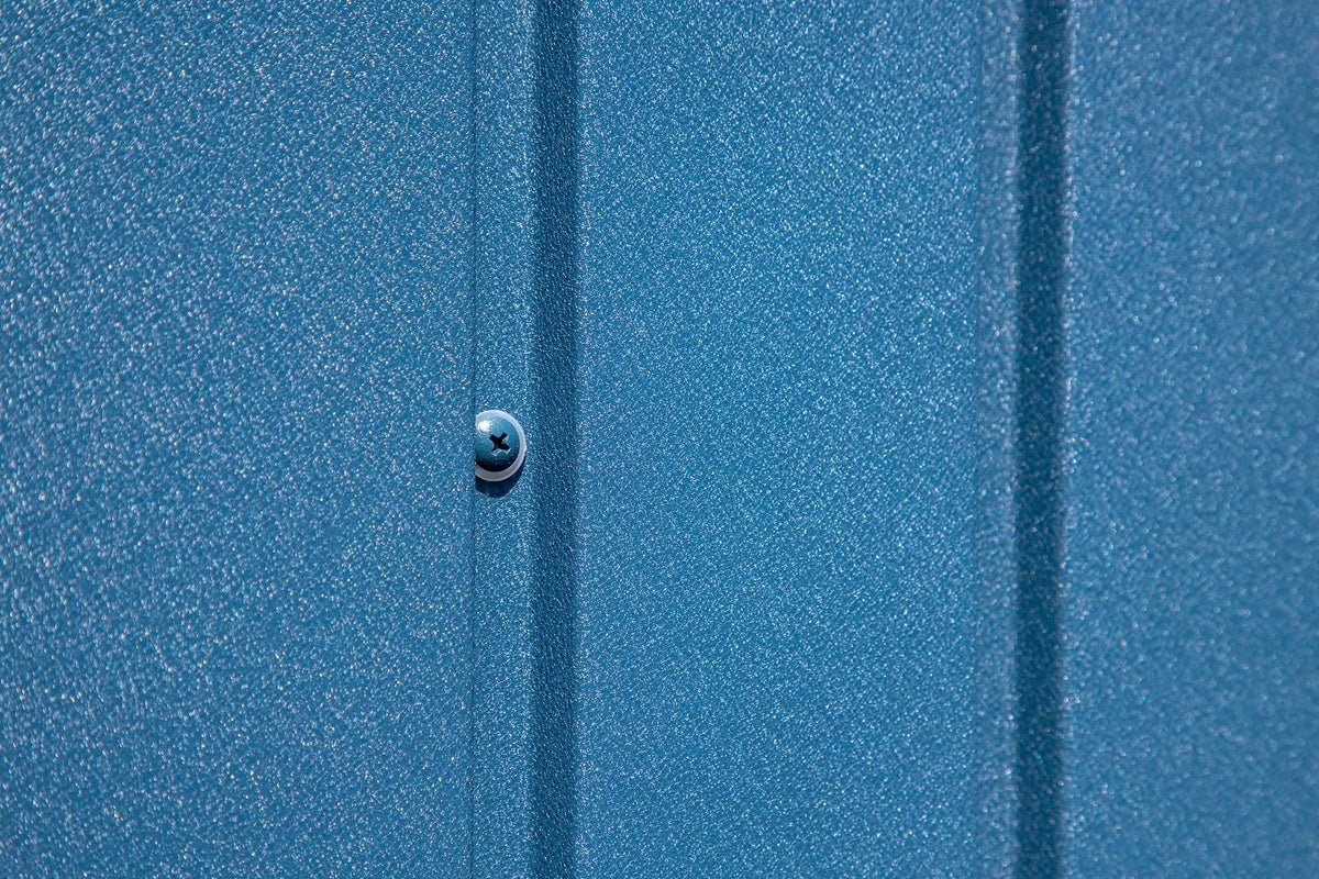 Shed, 14x14, Grey, Blue - Item 0003192 O1