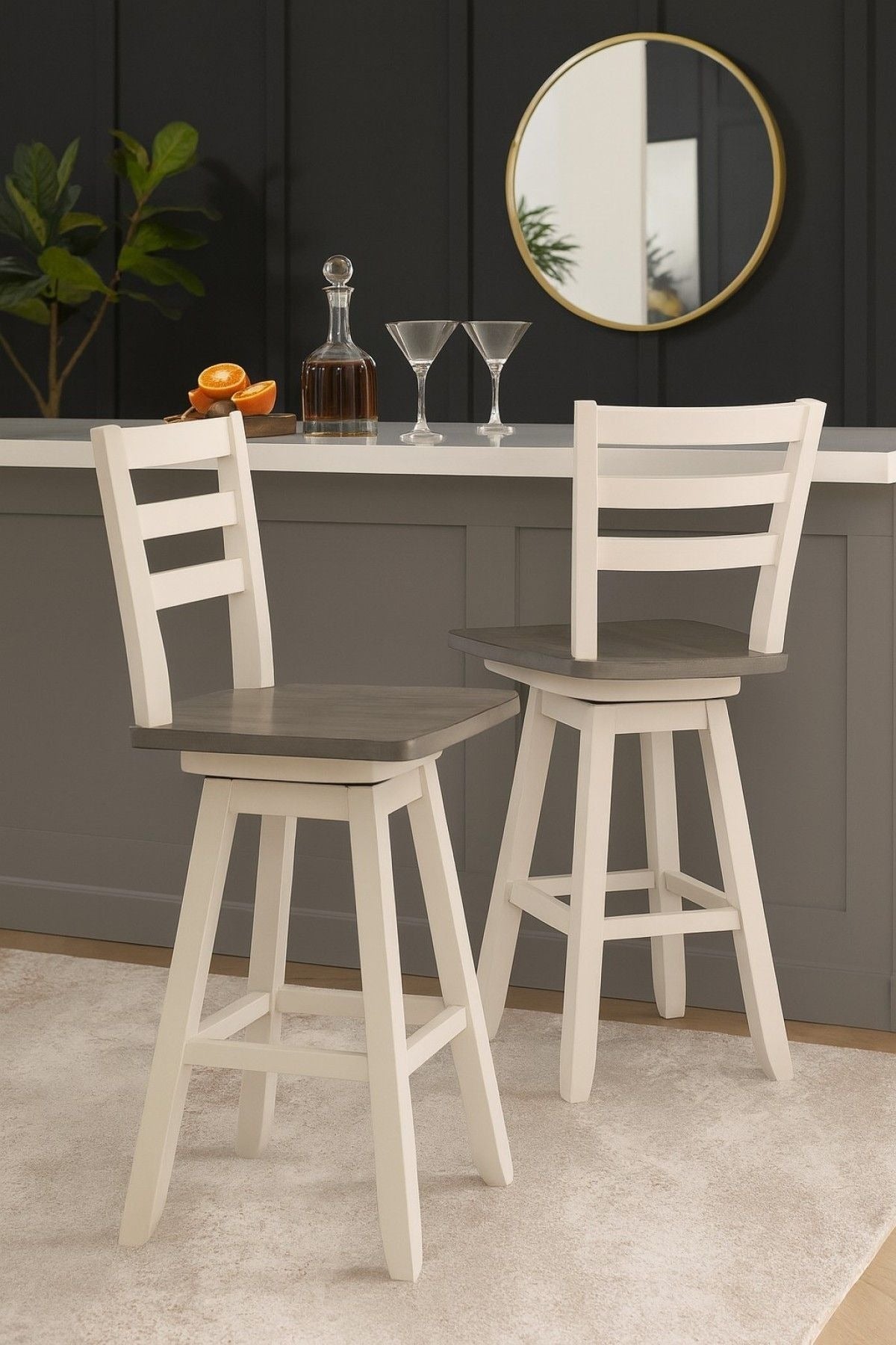 Kitchen & Dining Room Furniture, 2-pc, White, Grey - Item 0008438 E4
