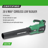 Leaf Blower, 20V, Cordless - Item 0003351 R1