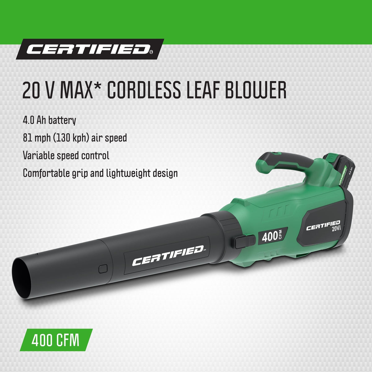 Leaf Blower, 20V, Cordless - Item 0003351 R1
