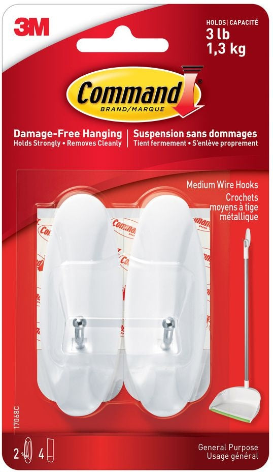 Hanging Hooks, Medium, White - Item 0009805 O7
