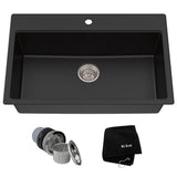 Kitchen Sinks & Faucets, 31x20x9, Black - Item 0008545 K1