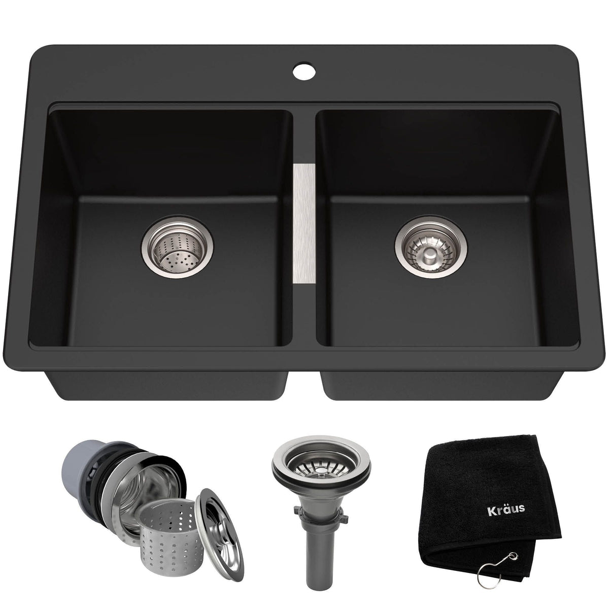 Kitchen Sinks & Faucets, 33x22x10, Black - Item 0008558 Q7