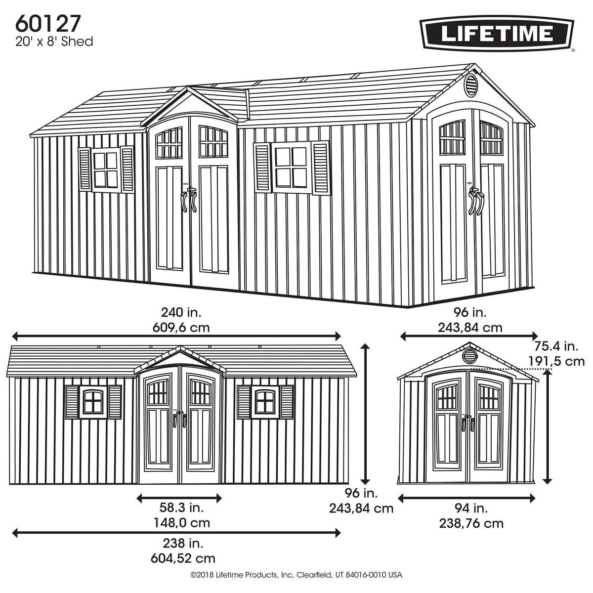 Sheds, 20 x 8, Outdoor - Item 0003223 H6
