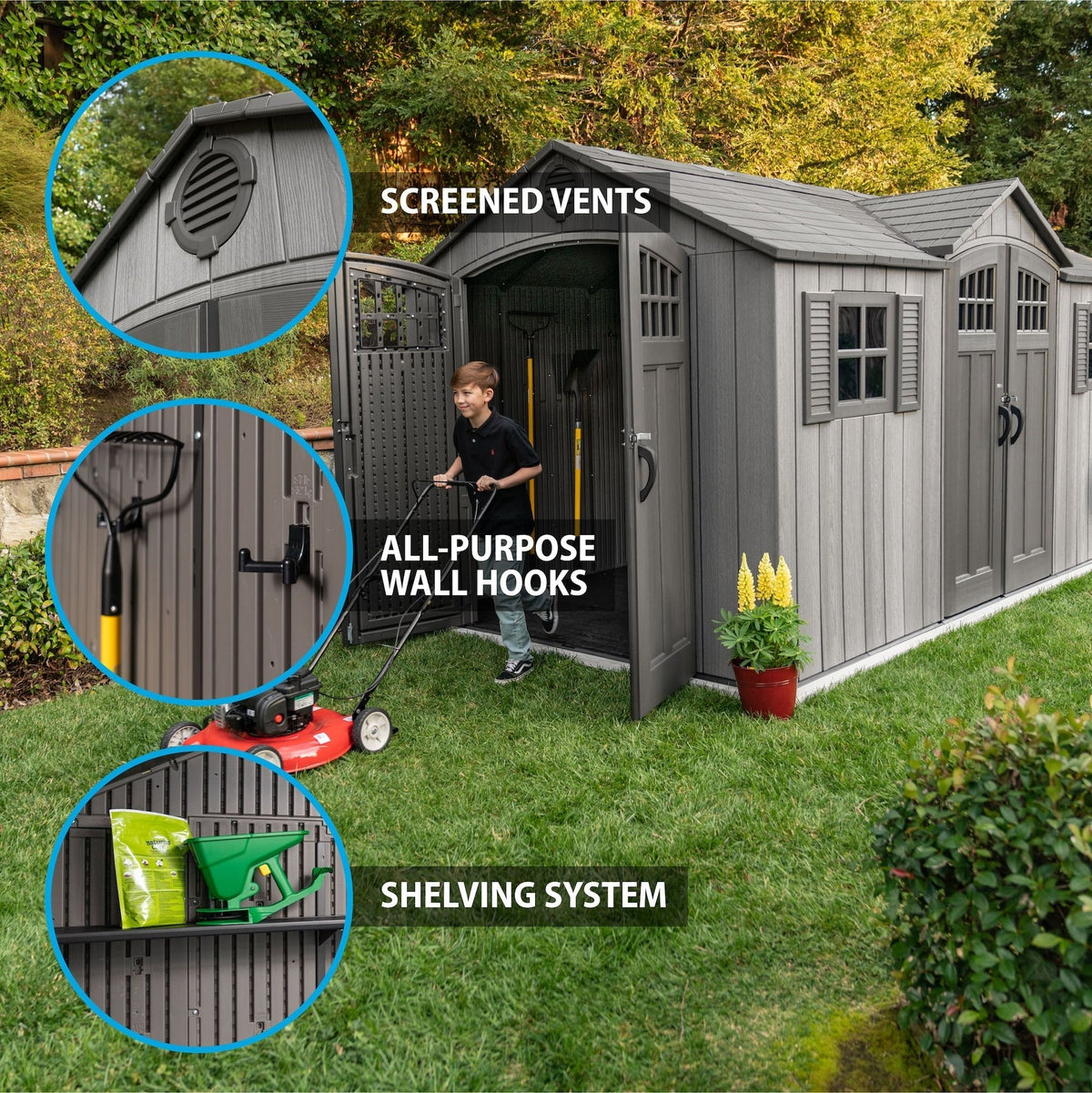 Shed, 15 x 8, Outdoor, Grey - Item 0003197 C4