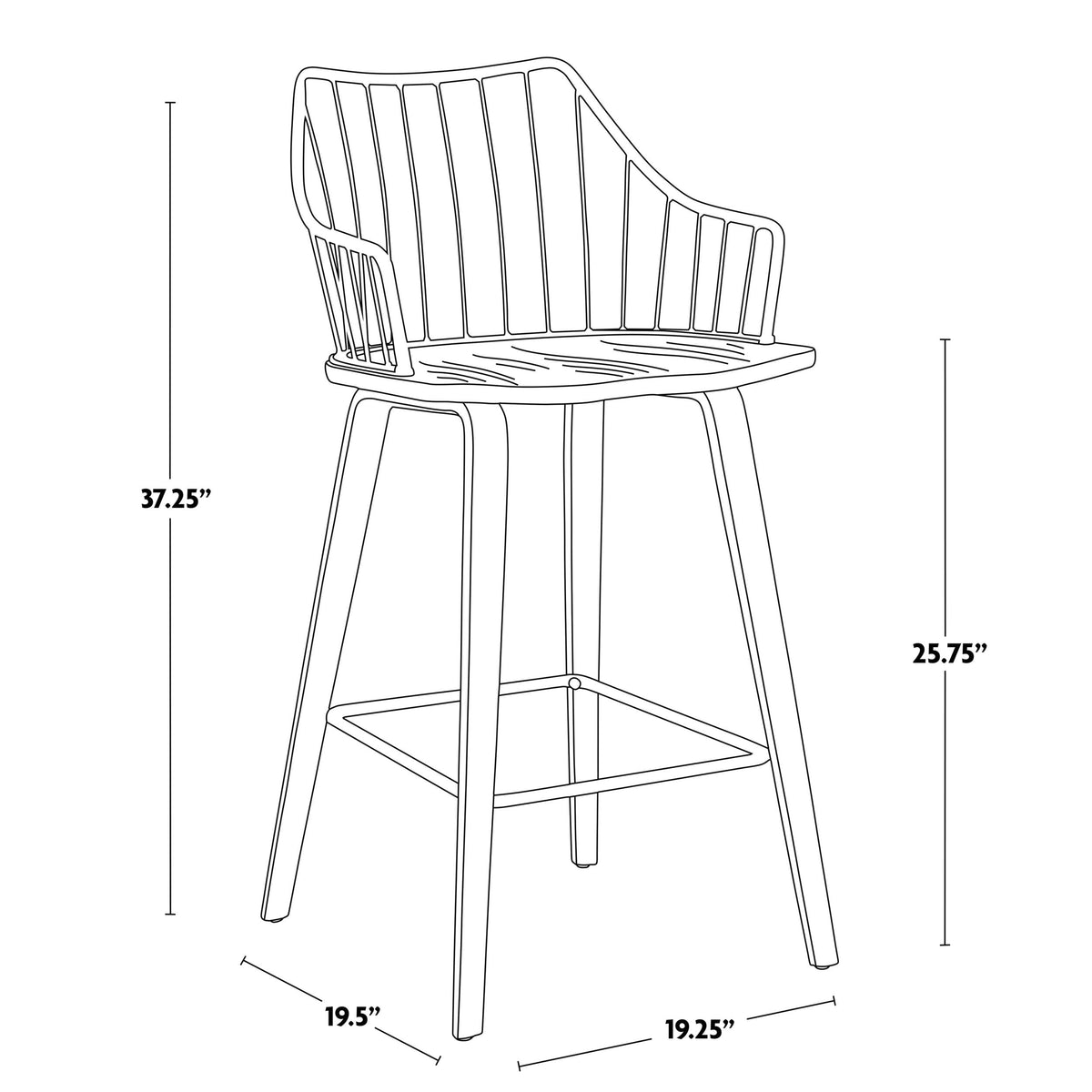 Kitchen & Dining Room Furniture, 26-in, Wood - Item 0008468 R5