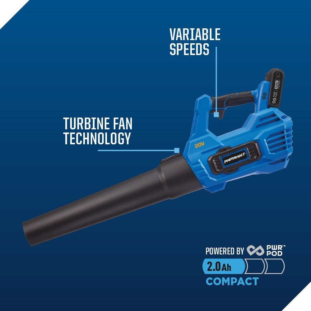 Leaf Blower, 20V, 2 Ah, Cordless - Item 0003320 B1