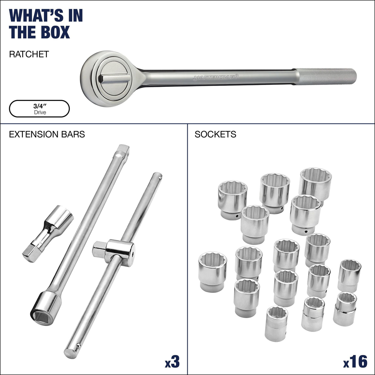 Socket Sets, 20-pc, 4-in - Item 0004304 H0