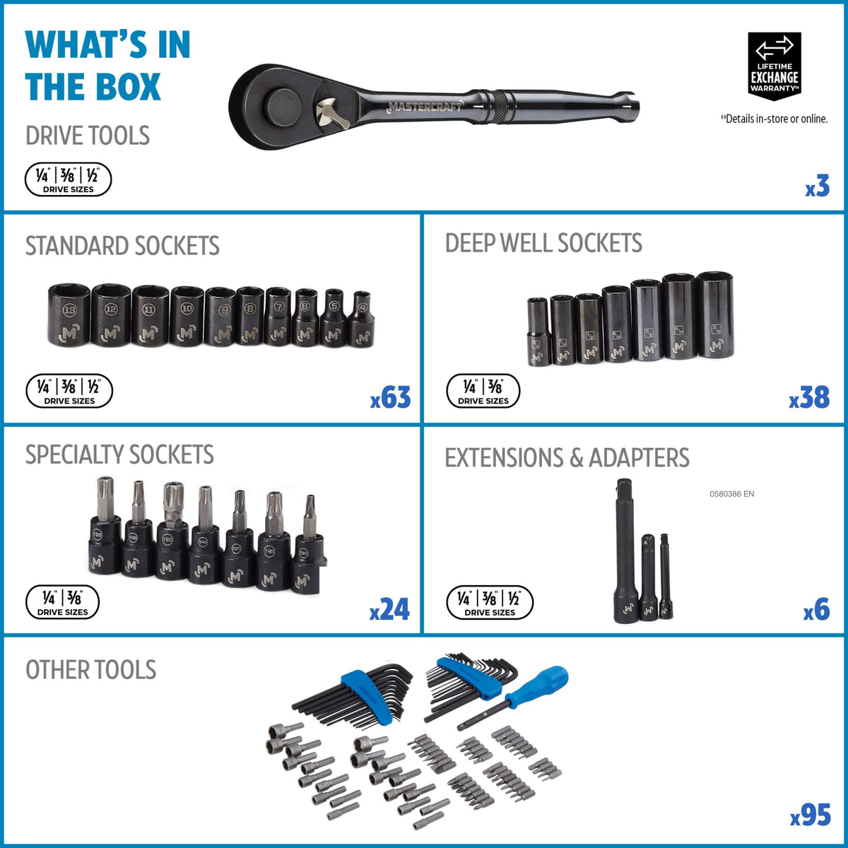 Socket Sets, 229-pc, Black - Item 0004293 G9