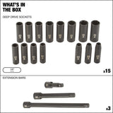 Socket Sets, 2-in, 18-pc - Item 0004322 L2