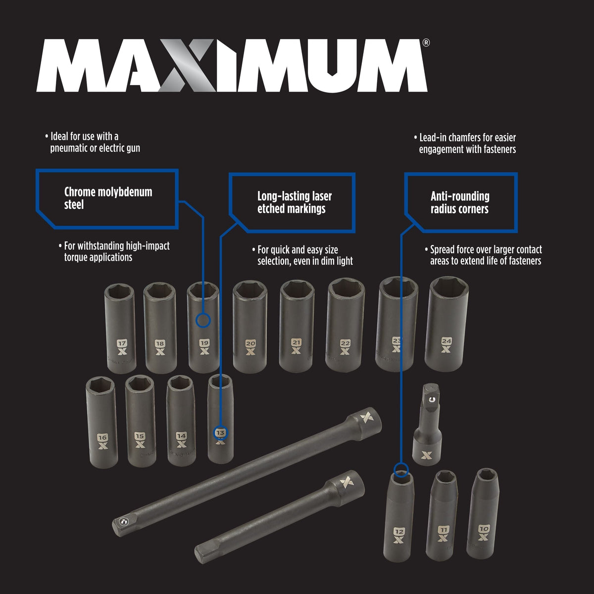 Socket Sets, 2-in, 18-pc - Item 0004322 L2