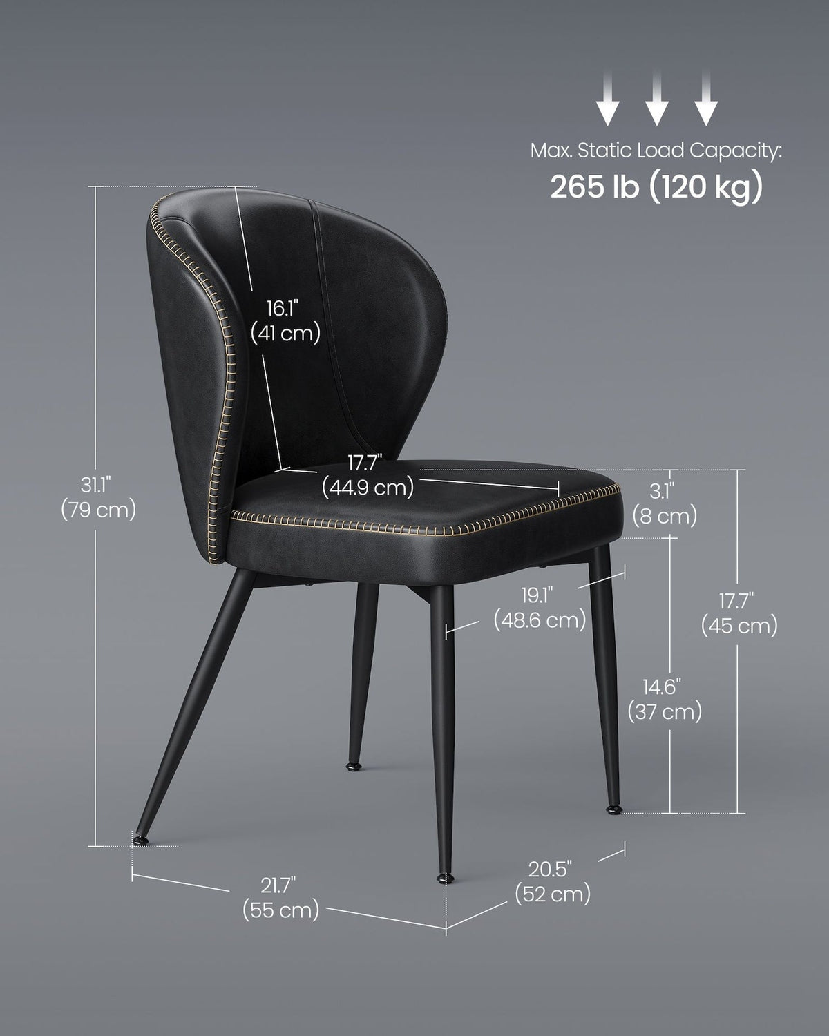 Kitchen & Dining Room Furniture, 2-pk, Black - Item 0008451 V0