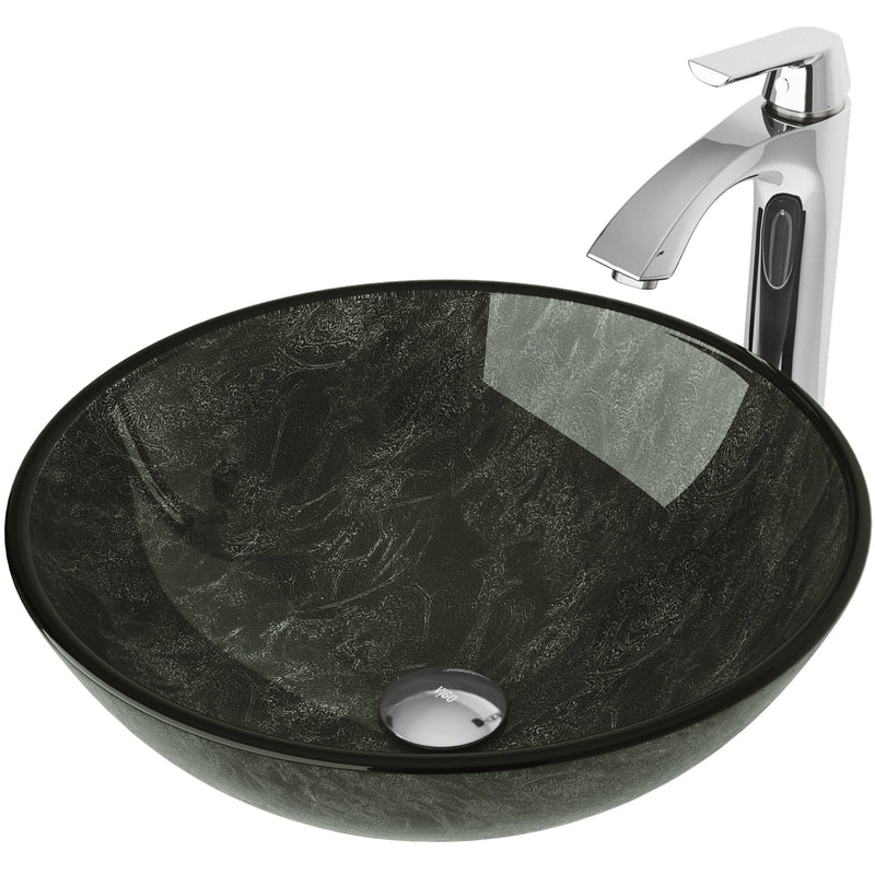 Bathroom Sinks, Glass, Grey - Item 0002088 U8
