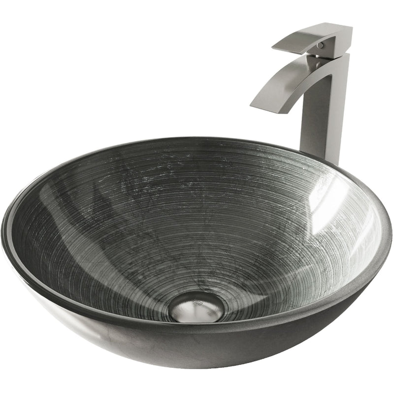 Bathroom Sinks, Glass, Silver - Item 0002084 K2