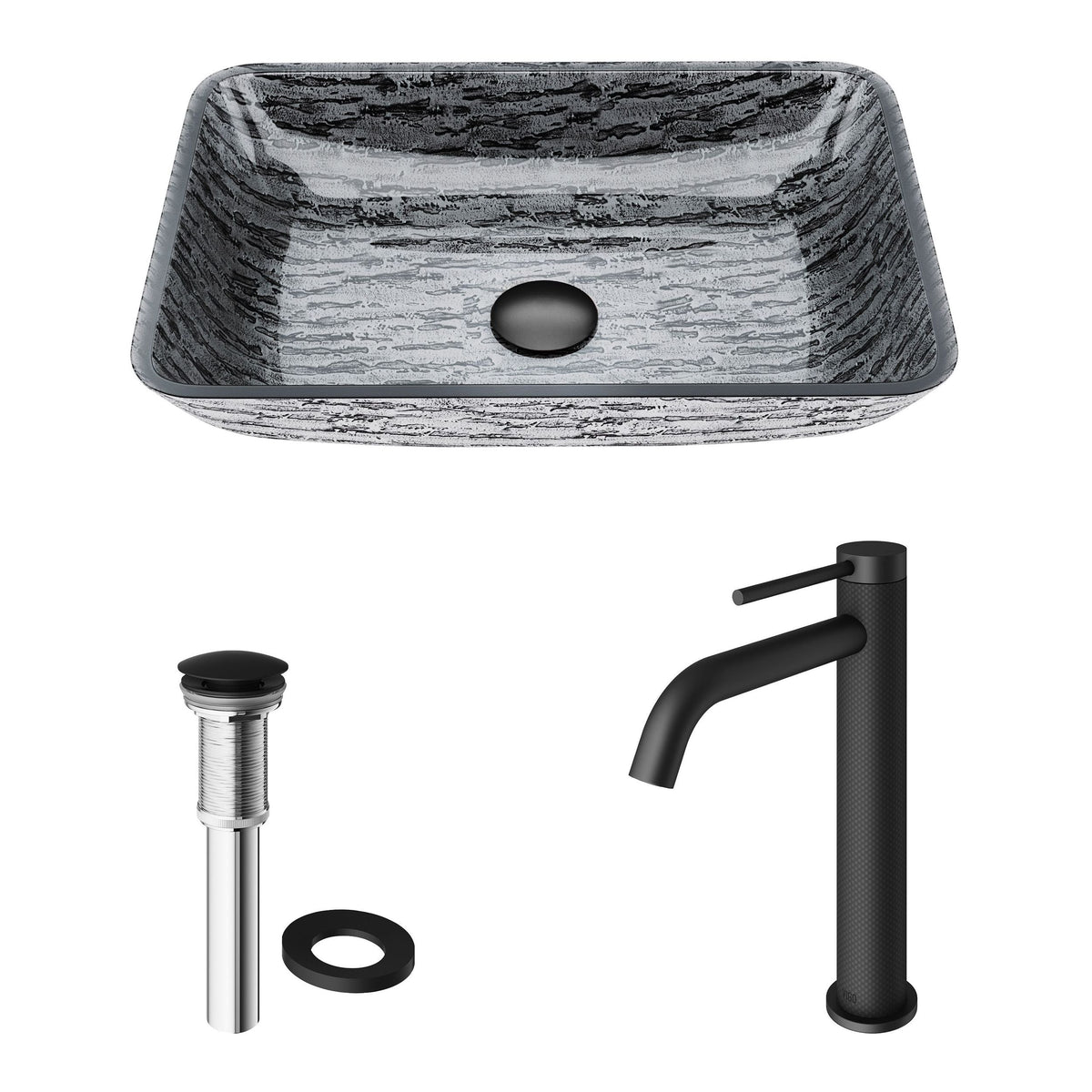 Bathroom Sinks, Glass, Grey - Item 0002096 L2
